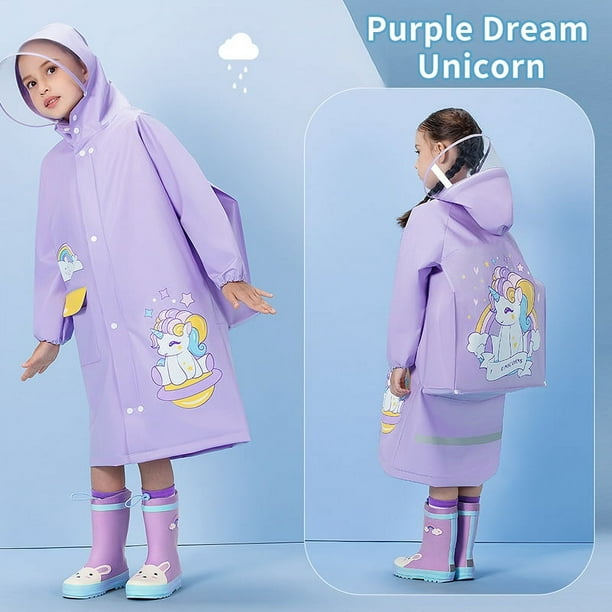 1pcs Dinosaur Rabbit Cartoon Raincoat, Outdoor Cycling Raincoat With Schoolbag Cover, Gift For Children's Day, Kids Rain Poncho Hooded Jacket, Girls & Boys Rain Jacket, Raincoat For Boys And Girls Rai