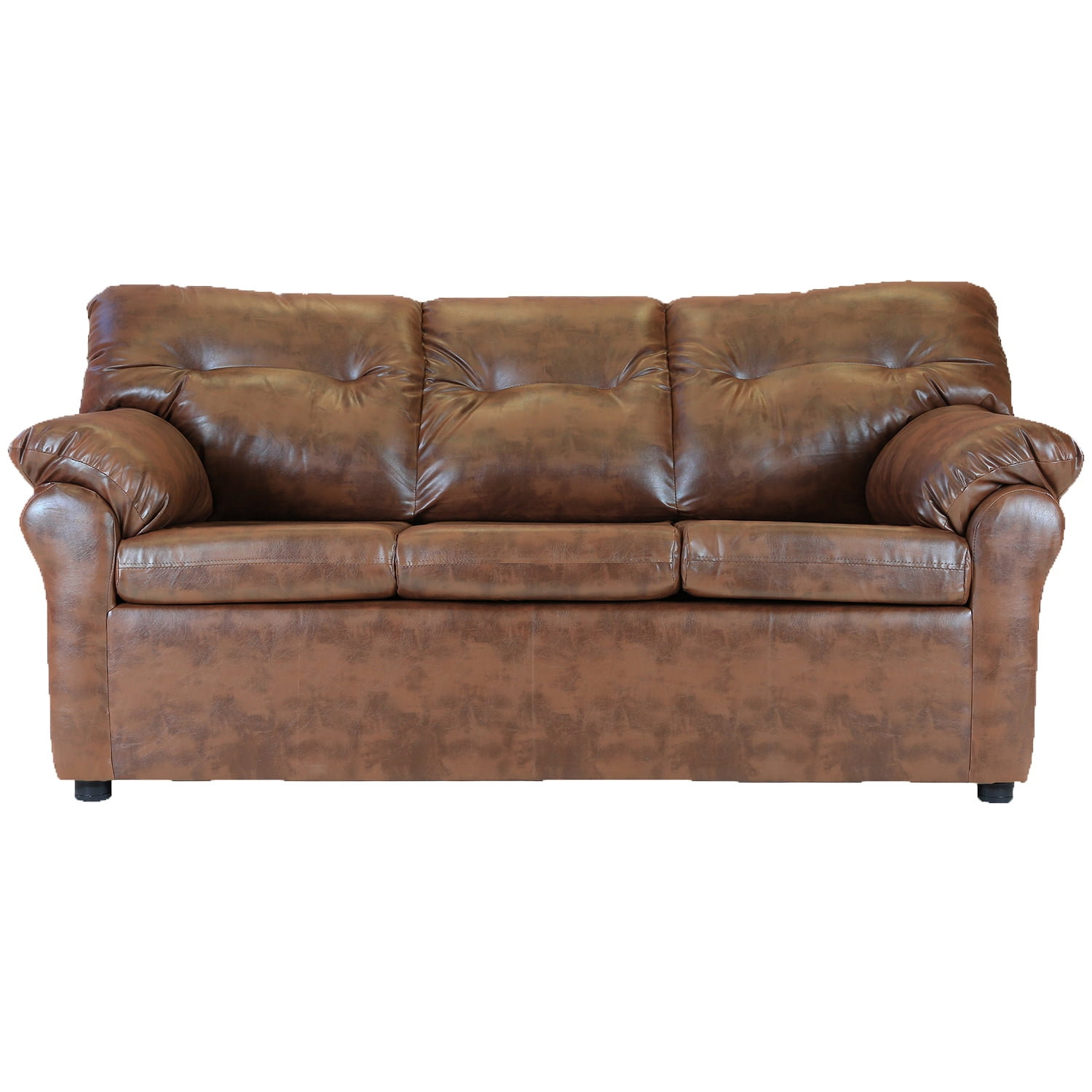 Muebles América - Sofá América 3 Cuerpos Cuero Sintético Caramelo