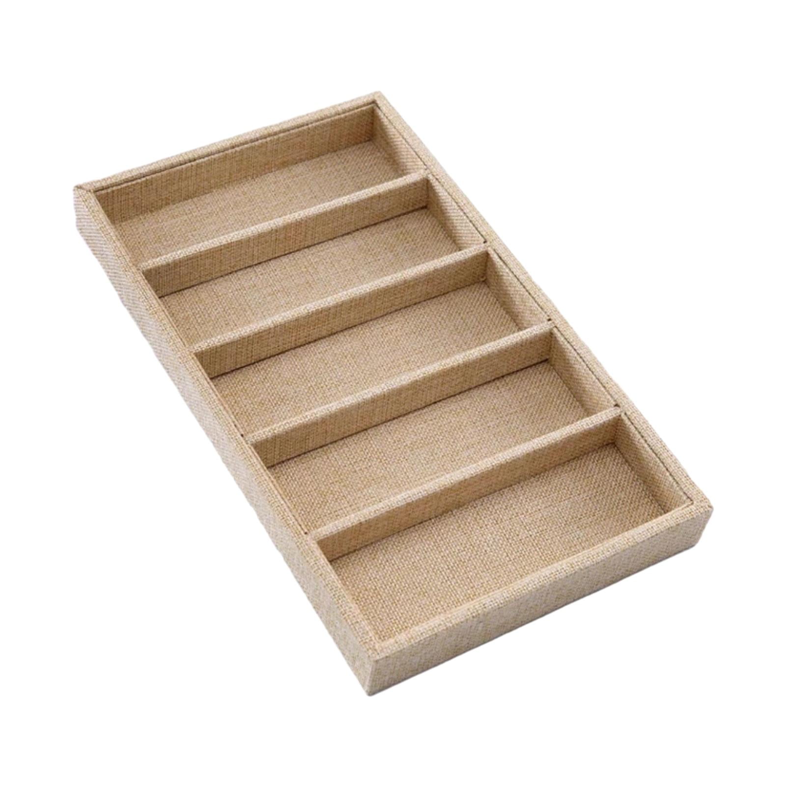 Magideal - Bandeja De Exhibición De Gafas, Caja De Almacenamiento De Gafas, Organizador Portátil De Gafas De Sol Para Hombres Y Mujeres, Caja Organizadora De Joy Lino Caqui 5 Rejillas