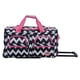 thumbnail image 1 of Bolsa de lona con ruedas Rockland Pink Chevron de 22 litros con asa telescópica, 1 of 8