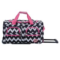 Bolsa De Lona Con Ruedas Rockland Pink Chevron De 22 Litros Con Asa Telescópica