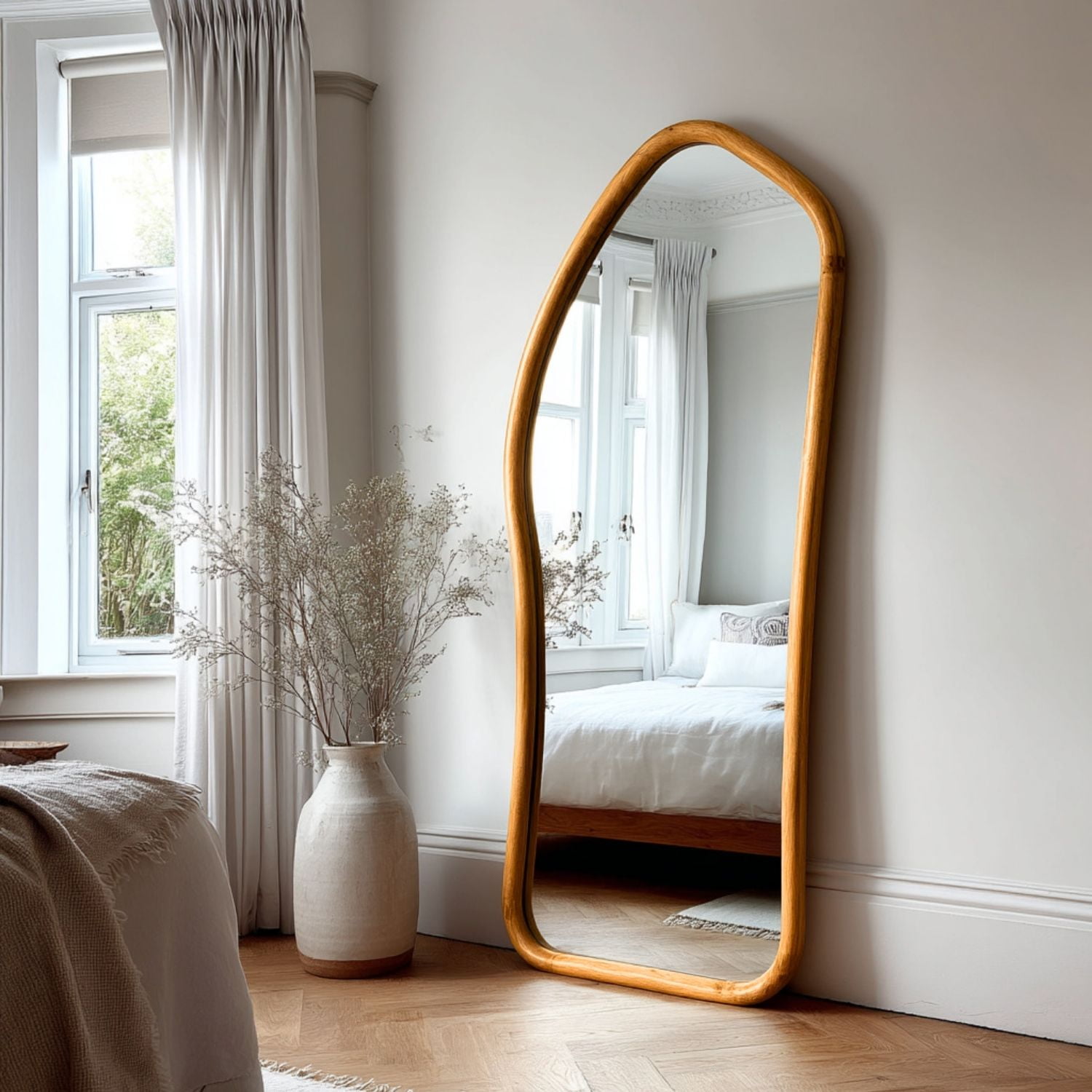 Santú Home & Deco - Espejo Irregular Cuerpo Entero Madera Color Roble 180x80cm