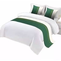 Genérico - Pieceras Para Cama Decorativa 60X200 Cm + 2 Fundas 45X45 Diseño 1 Color Verde
