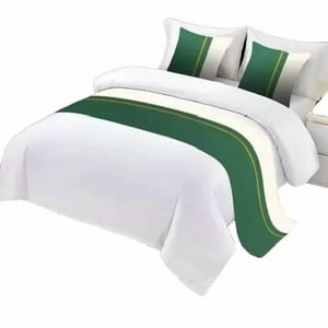 Genérico - Pieceras Para Cama Decorativa 60X200 Cm + 2 Fundas 45X45 Diseño 1 Color Verde