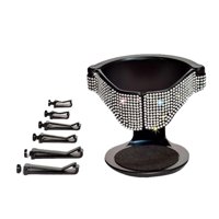 Magideal - Portavasos Universal Para Coche Con Decoración De Diamantes De Imitación, Soporte Para Teléfono, Abrazadera De Montaje De Botella De Salida De Aire Blanco