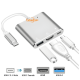 thumbnail image 3 of Adaptador hub 3 en 1 USB tipo C a USB-C HDMI USB 3.0 4K, 3 of 3