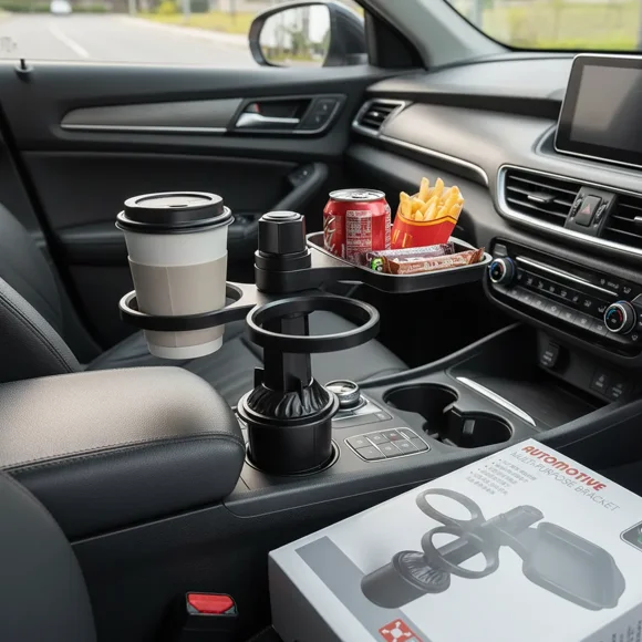 Porta Vaso Con Bandeja Para Auto Con Rotacion