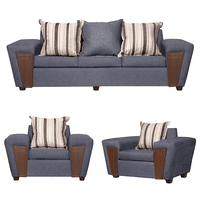 Ruzam Mobel - Juego De Living 3-1-1 Creta Gris Lino