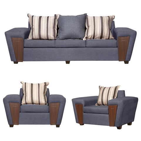 Ruzam Mobel - Juego De Living 3-1-1 Creta Gris Lino