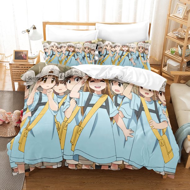 Cells at Work Cartoon Characters Image Bedding Duvet Covers And Pillowcases Boys And Girls Bedroom Decorative Textiles Bed Sheets