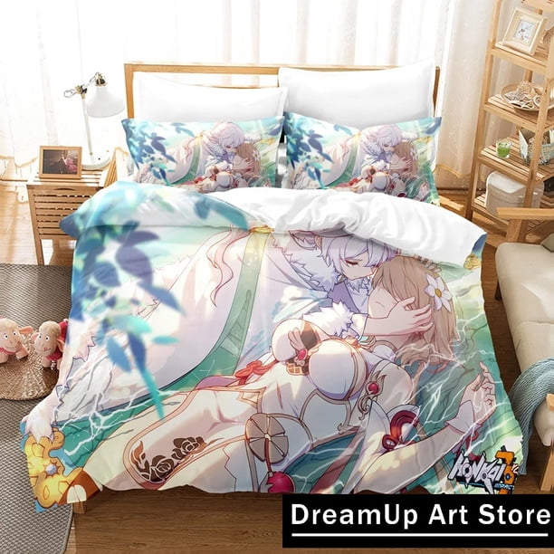 Game Honkai Impact 3 Bedding Set Cute Quilt Cover Bed Cover With Pillowcase Boys Adult Home Textile