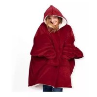 Movi - Polerón Sherpa Con Capucha Tipo Huggle Burdeos