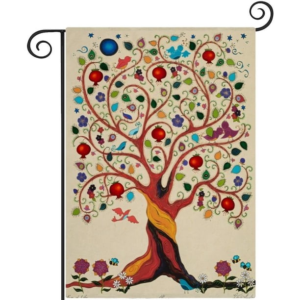 Life Tree -bandera de jardín temática. Regalo perfecto para fans, amigos y familiares, ideal para actividades al aire libre y decoración de fiestas.45CM*100CM