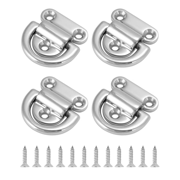 QWORK Ojo Plegable para Anclaje 44x40mm Acero Inoxidable 316, Paquete de 4