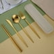 thumbnail image 1 of 5pcs/set, Cutlery, Coffee Spoon, Salad Fork, Steak Knife, Milk Spoon, Salad Fork, Meal Knife, Portable Chopsticks, Washable Dessert Spoon, Stainless Steel Flatware With Storage Box, Tableware For Rest, 1 of 5
