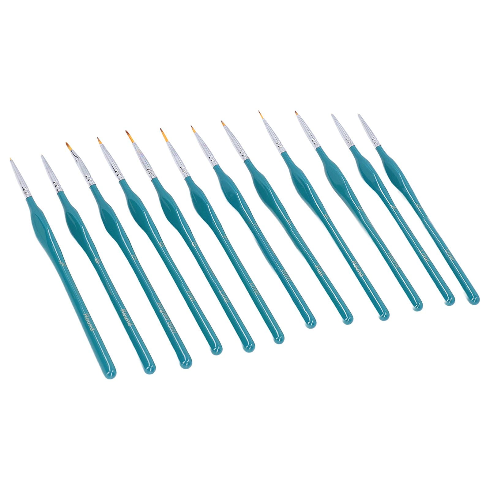 Bothyi - 12x Artist Paint Script Liner Detail Pincel De Pintura Para Acuarela Pintura Al Óleo Azul