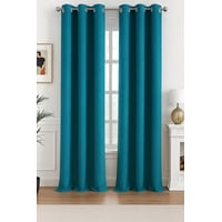 Clems - Pack 2 Cortina Blackout Lino 140X220Cm Turquesa