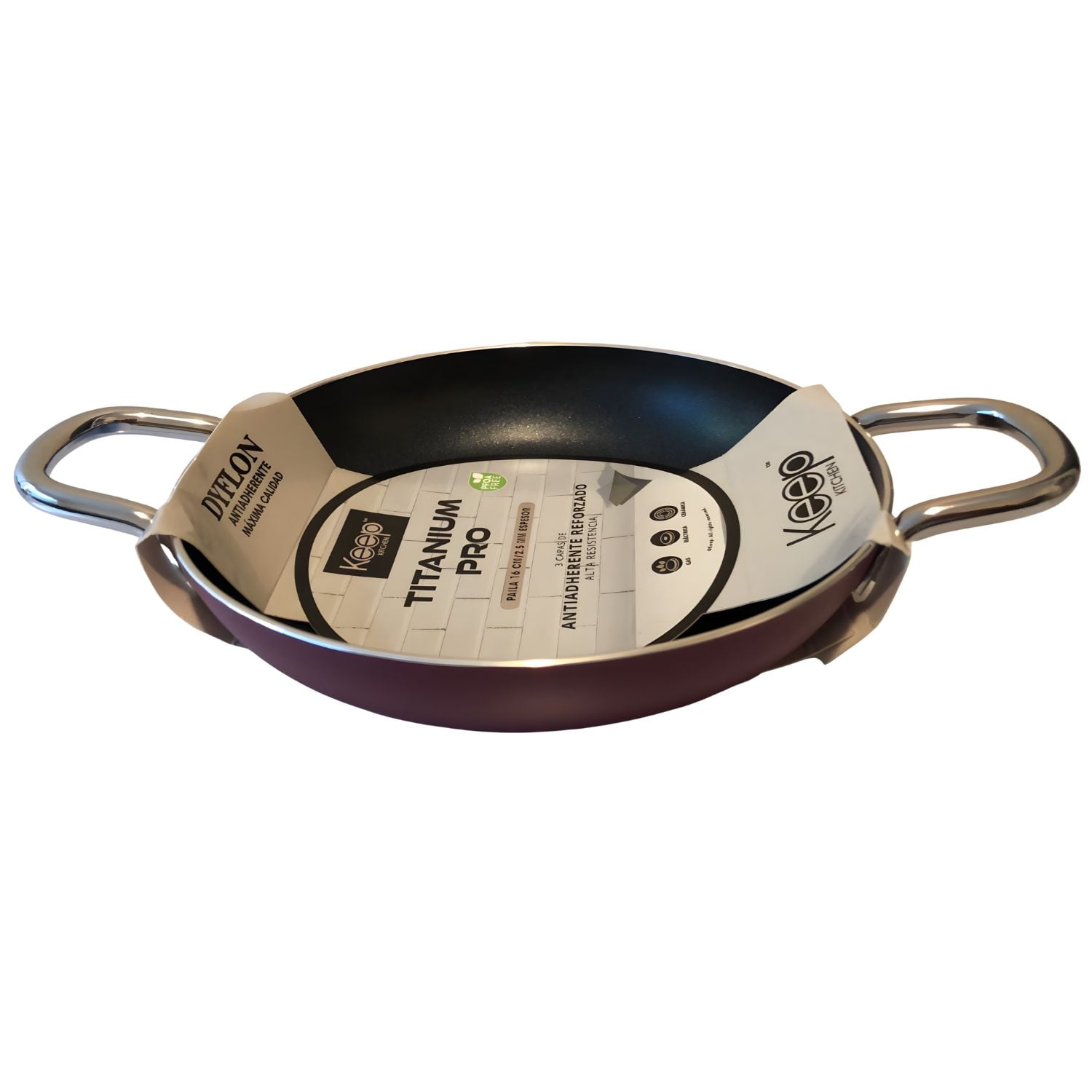 Keep - Paila Antiadherente 16cms Titanium Pro Burdeo - Ps