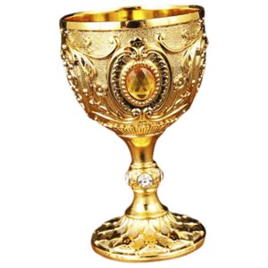 Bothyi - Mini Copa De Vino De Metal Vintage, Copa De Vino De 30Ml, Reutilizable, Inastillable, Estilo Medieval, Estilo E