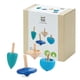 thumbnail image 1 of Set de peonzas PlanToys Mini de madera para 4 niños pequeños coloridos, 1 of 8