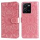 thumbnail image 1 of Funda tipo cartera FOXDOCK para Vivo Y22s/Y22 , diseño girasol en relieve, cuero PU, cierre magnético, soporte y tarjetero, 1 of 5