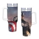 thumbnail image 4 of Capitán América Vaso aislado de acero inoxidable con asa, diseño temático, regalo para familia, amigos y fans; incluye pajita y encaja en el portavasos estándar, 40 oz, 4 of 6