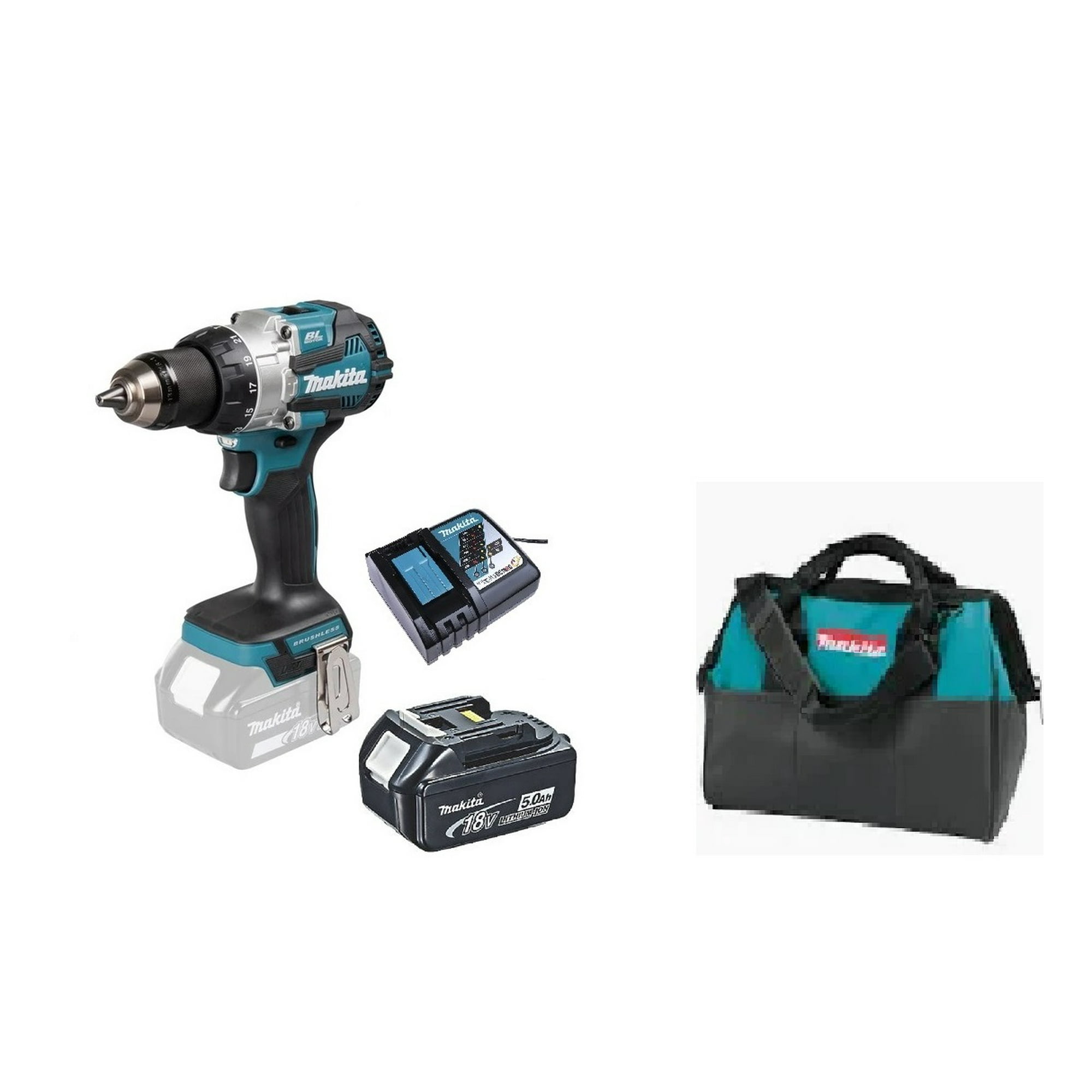 Taladro Atornillado Percutor 13mm 110nm + Bolso Makita Dhp489 5 Ah