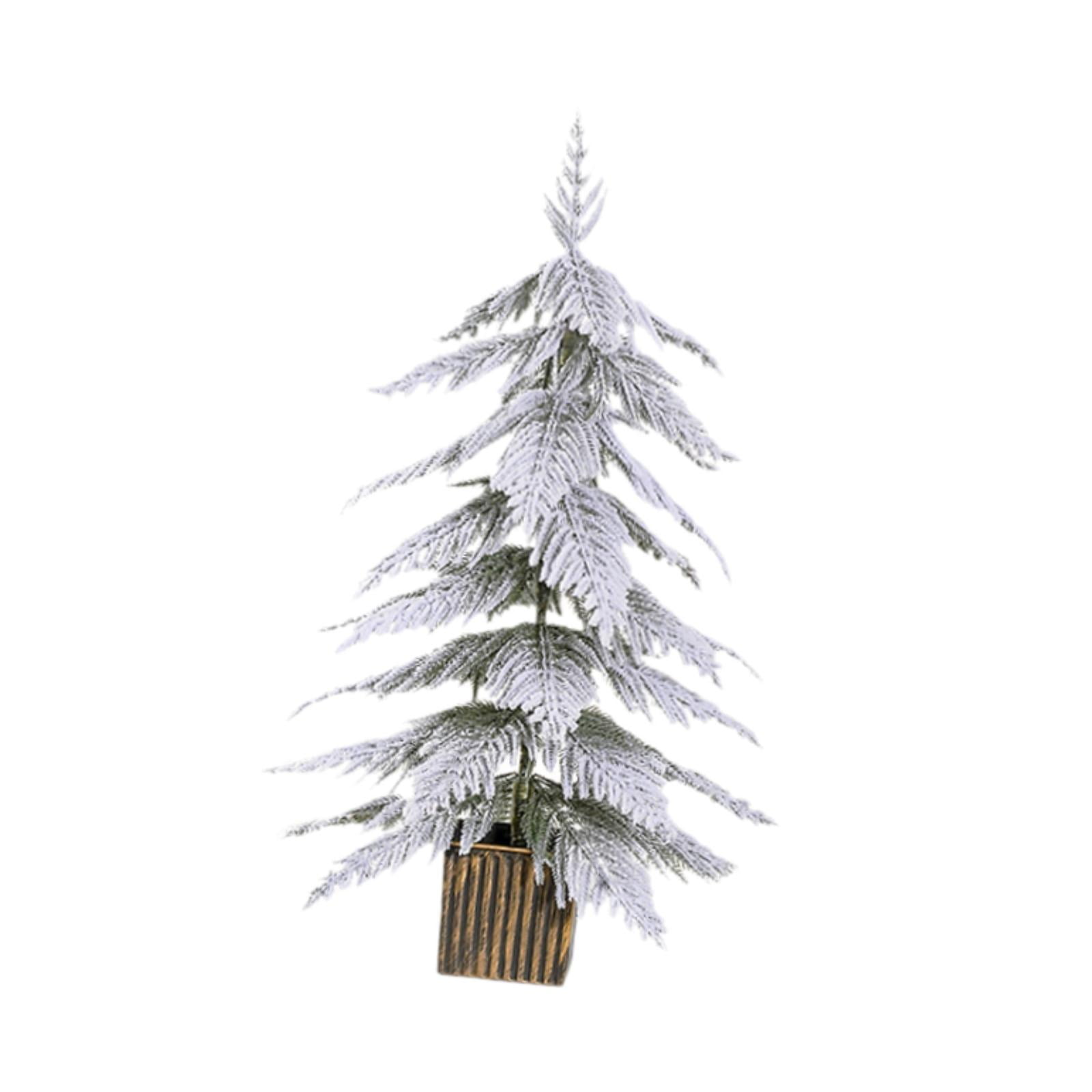 Bothyi - Árbol De Navidad Artificial Flocado En Nieve, Estatua De Repisa, Árbol De Navidad De Mesa, Altura 60cm