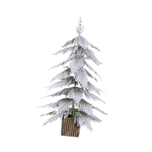 Bothyi - Árbol De Navidad Artificial Flocado En Nieve, Estatua De Repisa, Árbol De Navidad De Mesa, Altura 60Cm