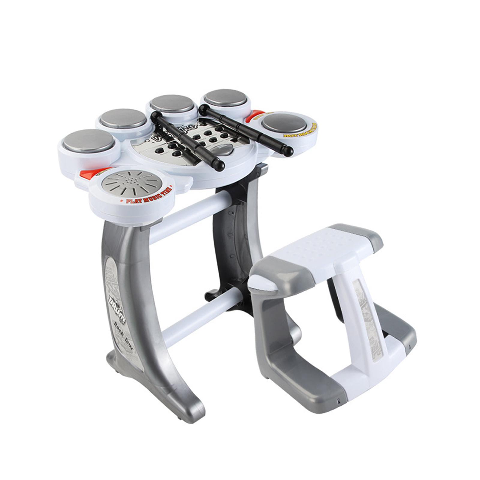 Magideal - Juego De Batería De Jazz Para Niños, Juguete De Aprendizaje, Resistente, Pequeño, Resistente Al Desgaste, Instrumentos Musicales Portátiles Montessori