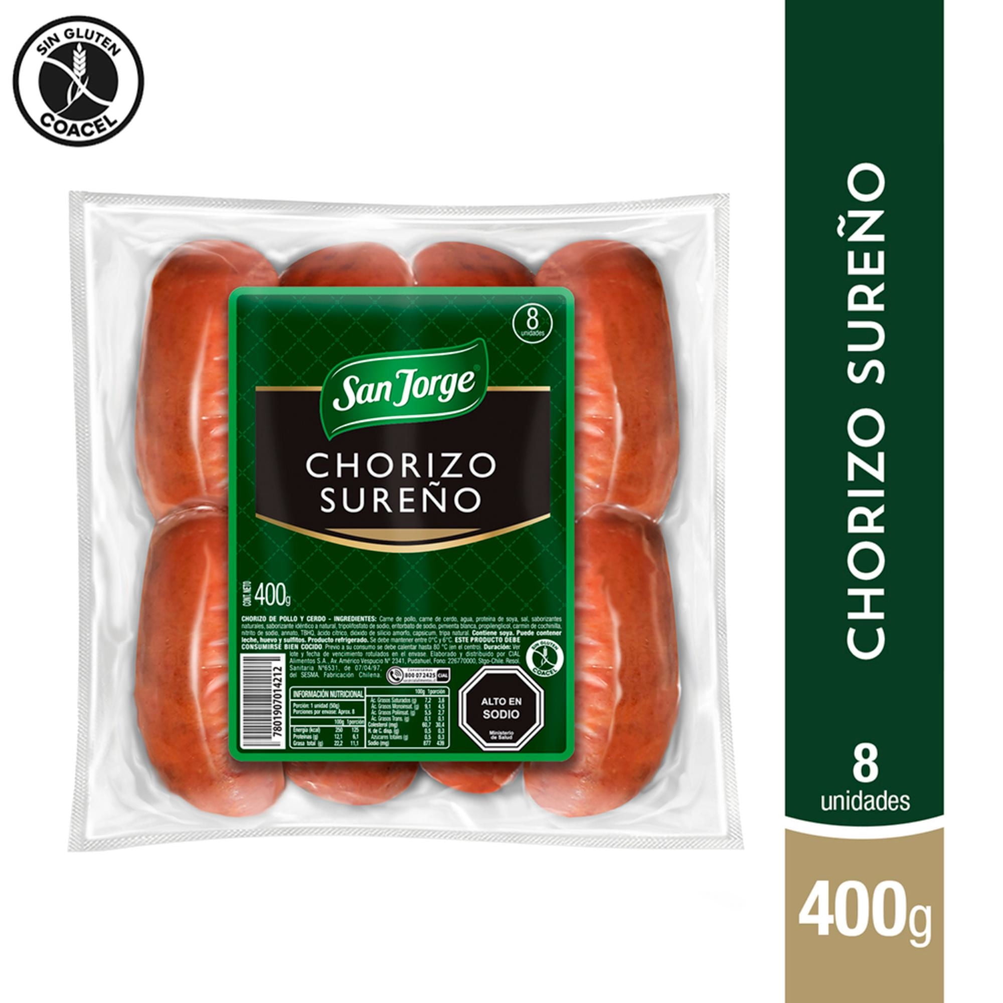 Chorizo Sureño 8 Un 400 g San Jorge