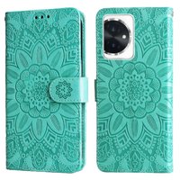 Funda Tipo Cartera Foxdock Para Honor 100 , Diseño Girasol En Relieve, Cuero Pu, Cierre Magnético, Soporte Y Tarjetero