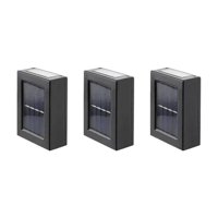 Genérico - Pack 3 Foco Luz Aplique Solar Led Pared Exterior Luz Calida