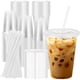 thumbnail image 1 of Lamosi 100 Pack 16 oz Clear Plastic Cups with Lids and Straw, 1 of 3