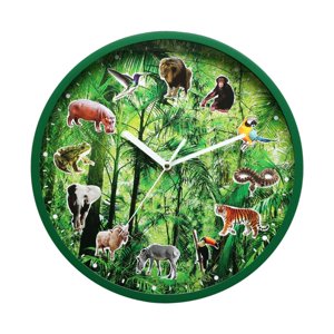 Magideal - Reloj De Pared Con Llamadas De Animales Cada Hora Con 12 Sonidos Diferentes, Ligero Para Decoración De Sala De Estar, Funciona Con Pilas, Redondo De 3