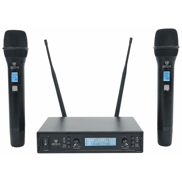 Micrófono Rockville RWM-200 H2 UHF Inalámbrico Dual