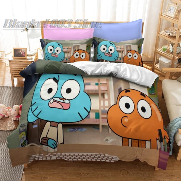 Amazing World Gumball 3D Printed Bedding Set Darwin Anais Duvet Cover King Queen Full Twin Size for Bedroom Decor