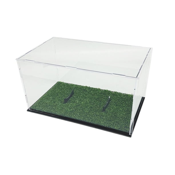 Estuche de exposición de fútbol, estuche de exposición acrílico, organizador de recuerdos, soporte para pelotas, estuche de exposición de fútbol para con pasto