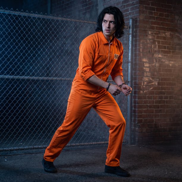 Disfraz Convicto Prisionero Cosplay Traje Preso