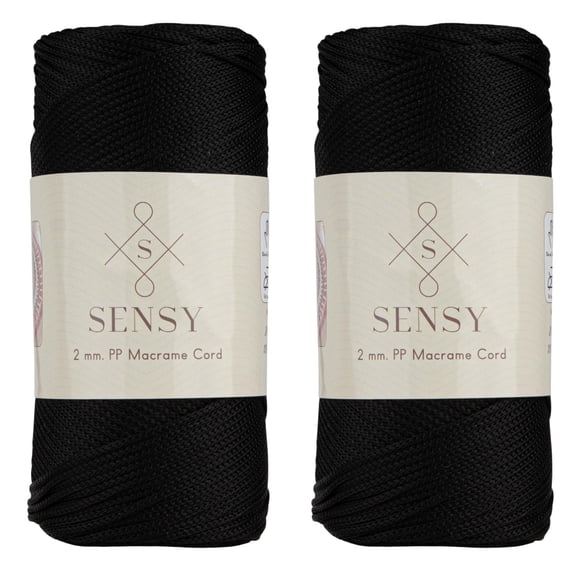 Cuerda de poliéster S SENSY 2 mm negro 230 m (2 unidades)