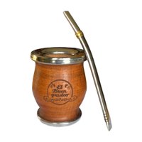 El Buen Pastor - Mate Tradicional Madera Algarrobo Con Bombilla