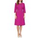 thumbnail image 2 of INSPIRE CHIC Vestido de línea A para mujer inspirado en el contraste de color para usar en el trabajo con adornos de tweed L Rosa Fucsia, 2 of 5