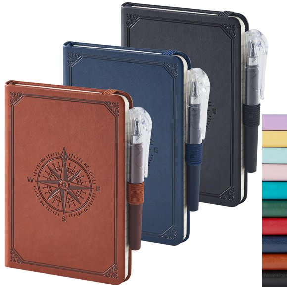 Cuadernos NIRMIRO A6 Paquete de 3 Rayados 9.4x14.5 cm con Bolígrafo