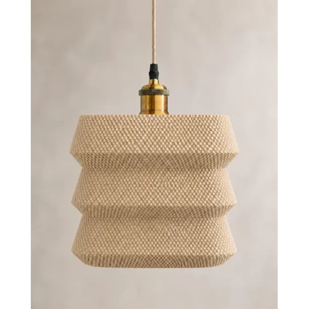 Lámpara Colgante de Techo SLVJE Layer Basket Lamp E27 Impresa en 3D Beige + Ampolleta