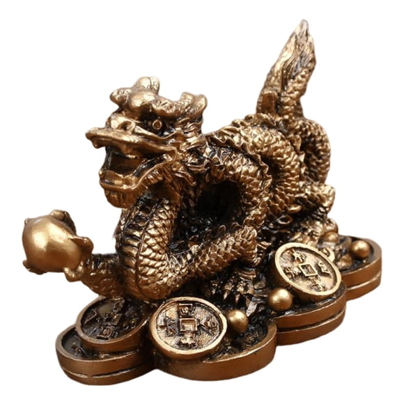 Feng Shui Chino Dragón Estatua Suerte éxito Oficina Decoración Bronce