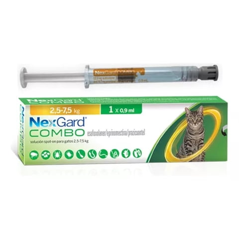 Antipulgas Desparasitante Gato 2.5-7.5 Kg - Nexgard Combo
