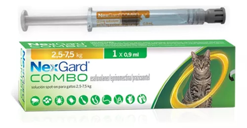 Antipulgas Desparasitante Gato 2.5-7.5 Kg - Nexgard Combo