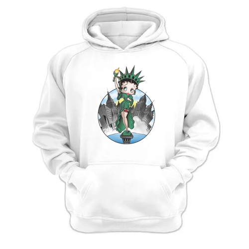 Genérico - Polerón Canguro Betty Boop Blanco Talla L Unisex
