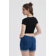 thumbnail image 3 of Polera Mujer Crop Sin Costura Negro, 3 of 4
