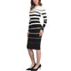 thumbnail image 4 of INSPIRE CHIC Vestido Suéter a Rayas para Mujer de Manga Larga Elástico Cuello Redondo Ajustado de Punto Acanalado Casual Otoño Vestidos Largos XL Blanco, 4 of 6